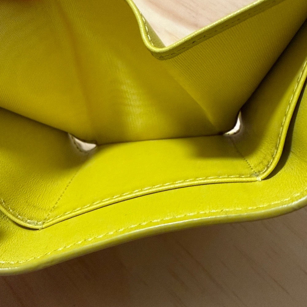 Dior Yellow Leather Compact Wallet - Picture 7 of 7